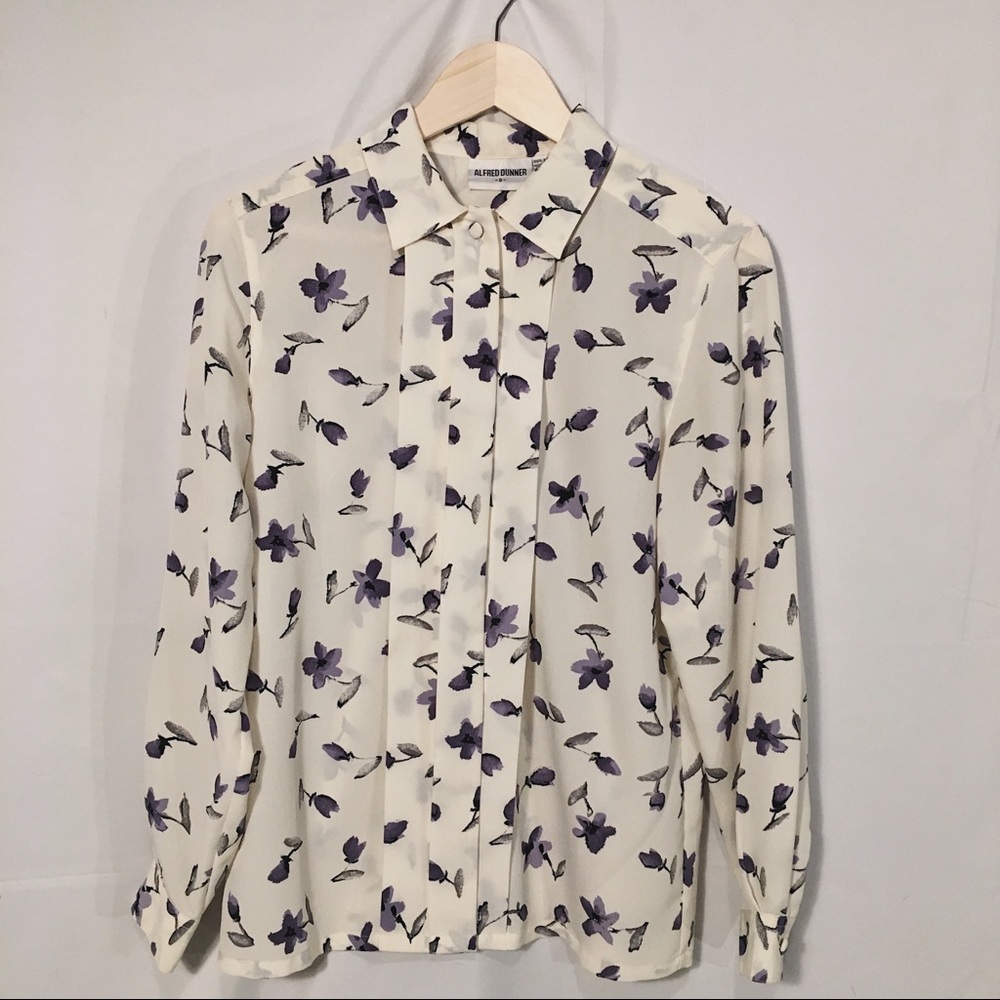 Vintage Button Down Floral Blouse